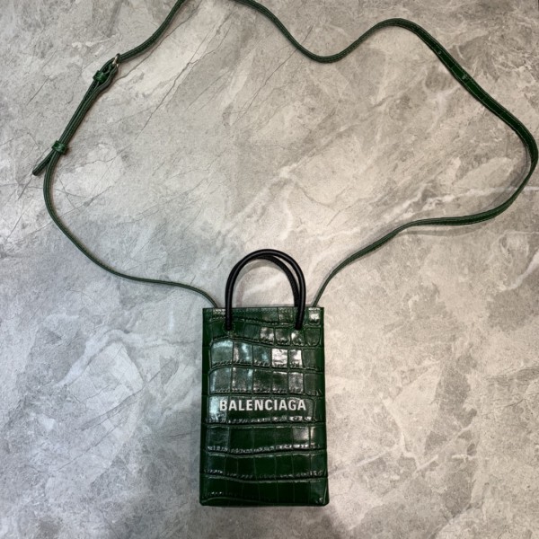 Balenciaga Phone Pouch Crocodile Tote Green BLSP-004