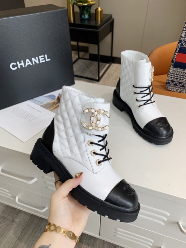 Chanel Women Martin Boots White CHN-163