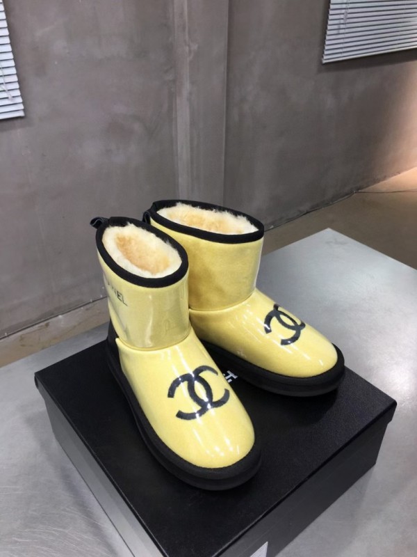 Chanel Winter Snow Boots Yellow CHN-194