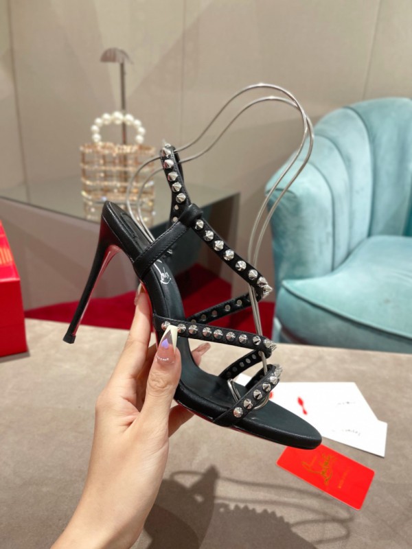 Christian Louboutin Spiked Strap Sandal Black CL-H043