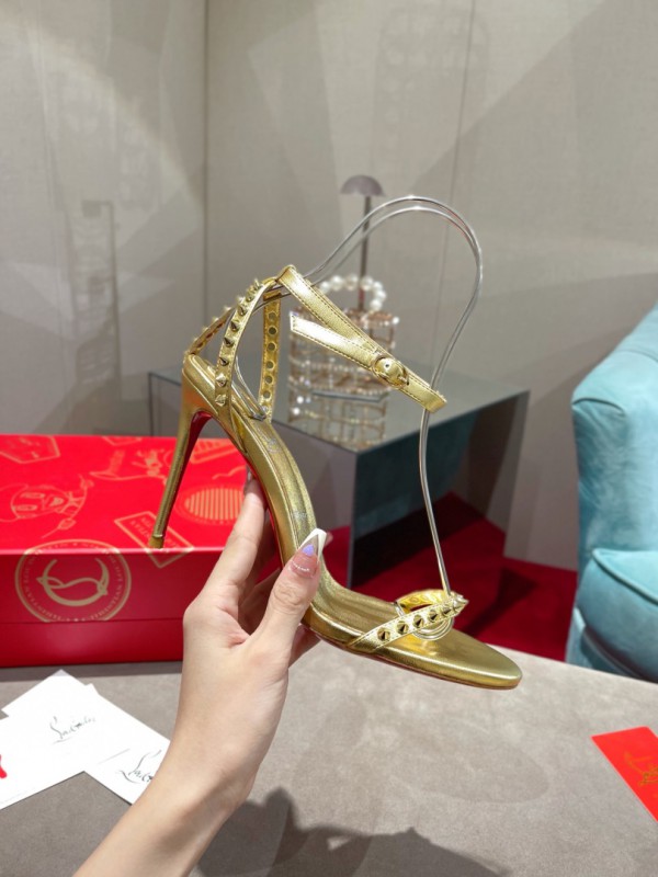 Christian Louboutin Spiked Strap Sandal Gold CL-H045