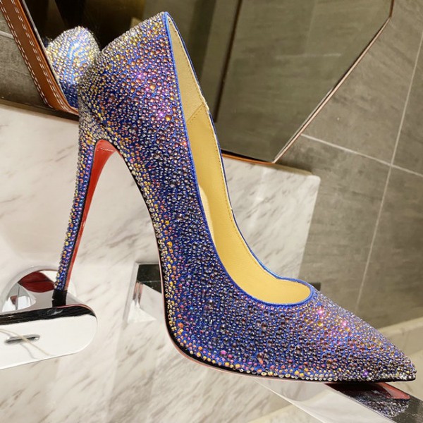 Christian Louboutin Sparkling Strass Pump Blue CL-H070