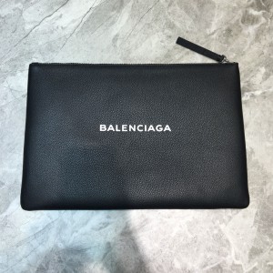 Balenciaga Bazaar Leather Large Clutch Black BGCL-005