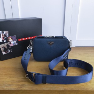 Prada Brique Leather Bag Blue PR029