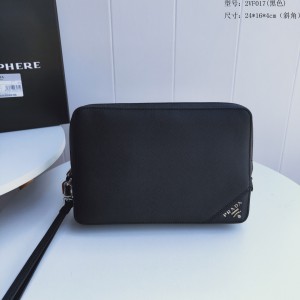 Prada Black Leather Clutch PR162