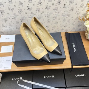 Chanel Women Pearl Heel Pumps Nude CHN-076