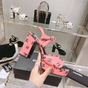 Chanel Women New High-heel Sandals Pink CHN-080