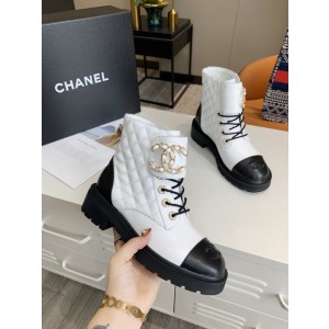 Chanel Women Martin Boots White CHN-163