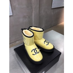 Chanel Winter Snow Boots Yellow CHN-194