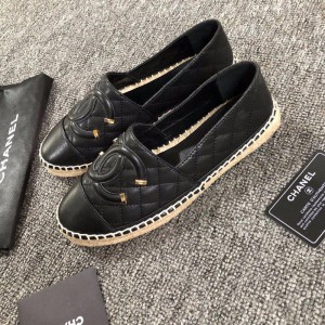 Chanel Women Espadrille Flats Black (CHS-036)