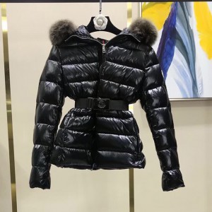 Moncler Women Classic Belt Jacket Black (MON-JC-CC13)