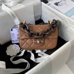 Chanel Wooden Chain Shoulder Crossbody Bag 23A-001