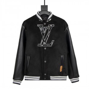 LV x NBA Leather Basketball Jacket Black (LV-JC-N06)